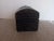 Early 20th Century Cherub and Angel Italy Antique Black Leather Dometop Box For Sale - Image 5 of 6