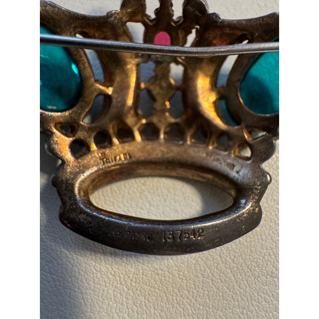 Mid-Century Modern 1940s Alfred Philippe for Trifari, Sterling Silver Crown-Form Brooch For Sale - Image 3 of 5