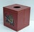 Late 20th Century Burgundy Embossed Leather Elephant Tissue Box Kleenex Cover For Sale - Image 10 of 18