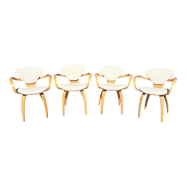 Norman Cherner for Plycraft Bentwood Pretzel Chairs Circa 1964, Set/4 For Sale