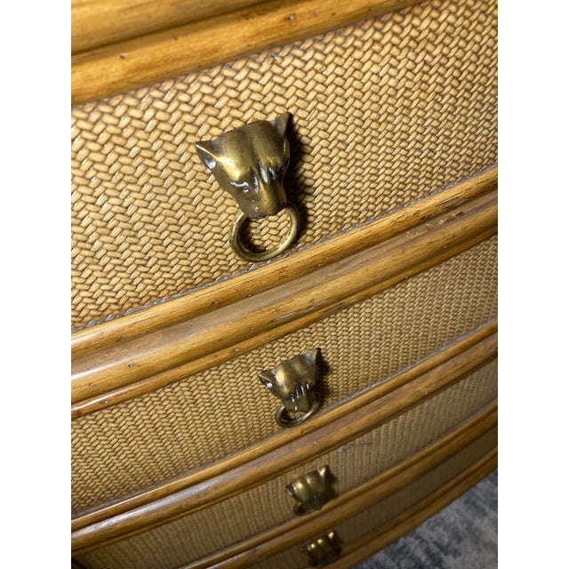 Kreiss Collection Natural Materials Dresser. 5 Drawers Dramatic Decor Yet Subtle Materials.I Do Not See a Signature or Label. For Sale - Image 9 of 12