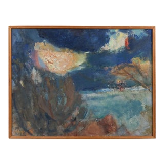 "Winter Retrospective" Expressionist Night Landscape by Christian Daugaard For Sale