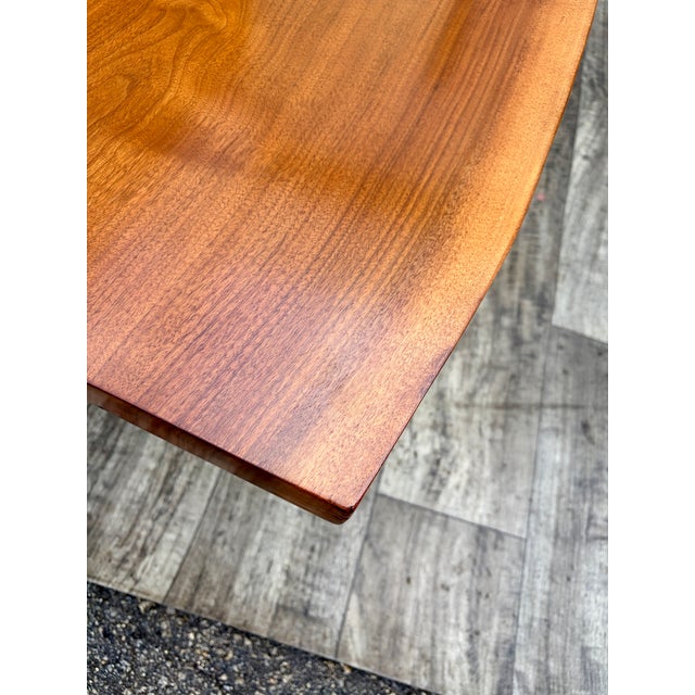 Organic Live-Edge Solid Wood Coffee Table in the Mira Nakashima Style. Circa 1980s. For Sale - Image 14 of 15