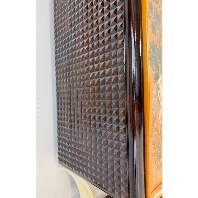 Brown Italian Bar Cabinet with Painted Panels, 1940s For Sale - Image 8 of 18