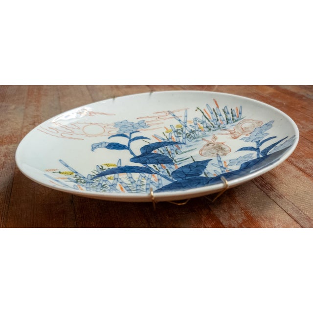 Ceramic 19th Century Japanese Late Edo or Meiji Period Polychrome Arita Charger For Sale - Image 7 of 11