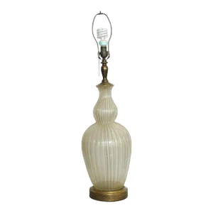 Large 1960s Hand Blown Murano Glass Table Lamp in Barovier Style