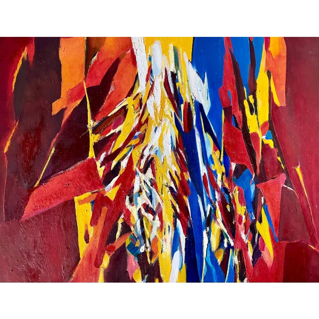 Roberto Lauro, 1960's Large Colorful Abstract Expressionist Swiss Oil Painting Robert Lauro, 1967 For Sale In Miami - Image 6 of 12