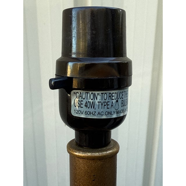 Vintage Two Monkey’s Climbing Faux Bamboo Gold Petite Table Lamp For Sale - Image 10 of 10