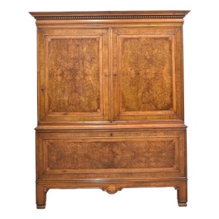 Figured Walnut Press Cabinet, 1920s For Sale