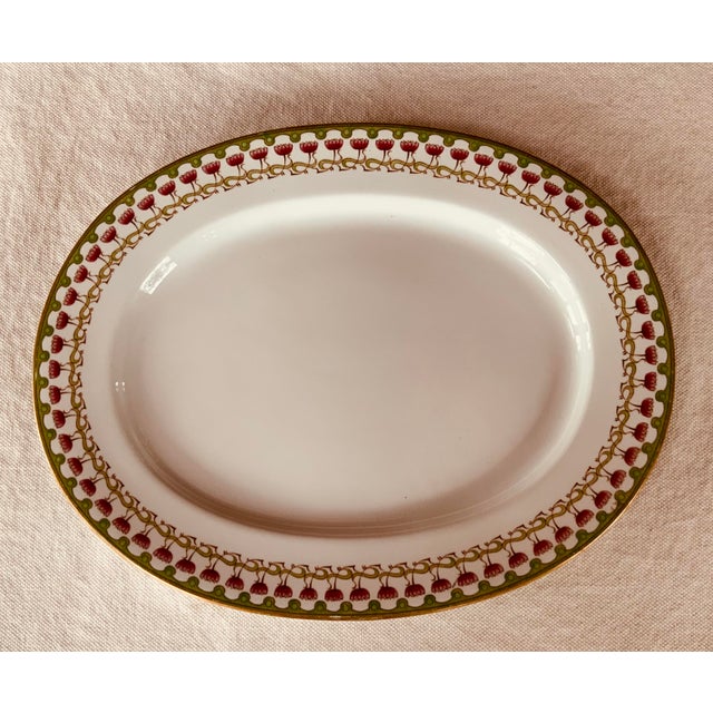 Army Green Magnificent Royal Worcester Grainger Platter - Egyptian Lotus Pattern (1889-1903) For Sale - Image 8 of 15