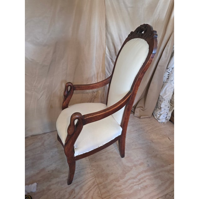 Early 19th Century Armchair With Swan Head Arms For Sale - Image 5 of 15