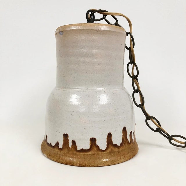 Vintage Jute Macrame and Ceramic Pot + Pendant Light, 1960-70s For Sale - Image 9 of 12