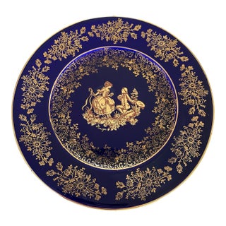 Vintage Limoges Castel France Collector's Porcelain Plate W/ 22k Gold Trim For Sale