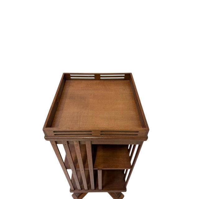 Wood Art Nouveau Jugendstil Revolving Bookcase, 1900s For Sale - Image 7 of 11