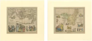 Maps of Apostle Paul's Voyages and the Israelites Exodus, 1856, Set of 2