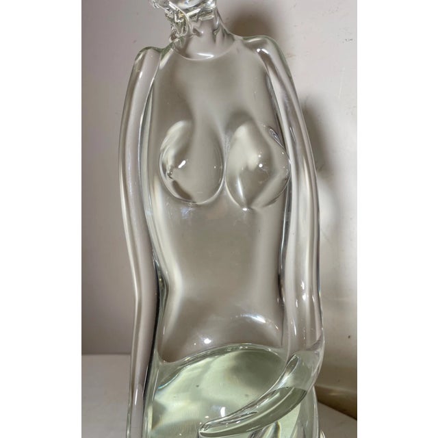 1990s Large Luigi Moro Hand Blown Glass Nude Lady Woman Mermaid Sculpture Statue Art For Sale - Image 10 of 14