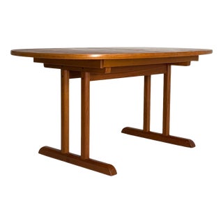 Oval Extendable Dining Table in Teak, 1970s For Sale