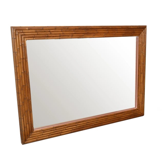 Monumental Bohemian Rectangular Wall Mirror Wood Backing Mid-Century Modern 50s For Sale - Image 13 of 13