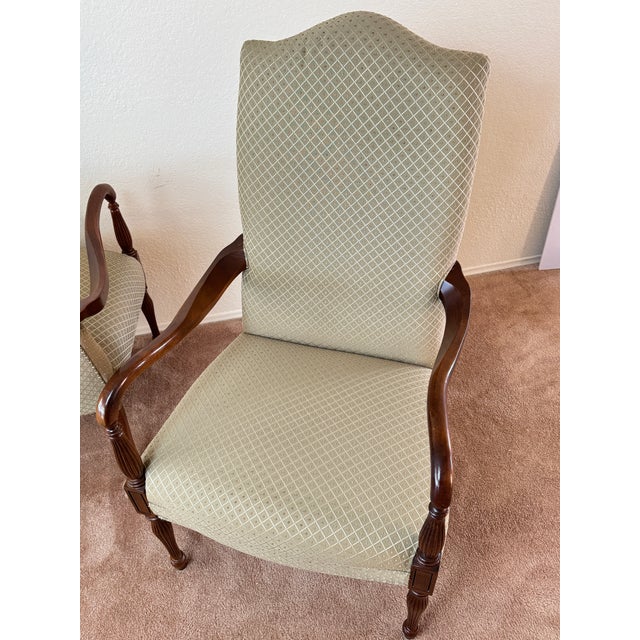 2000 - 2009 Pair of Sam Moore Classic French Exposed Wood Armchairs For Sale - Image 5 of 9