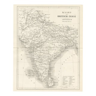 Antique Map of British India with Princely States and Railways, 1859 For Sale