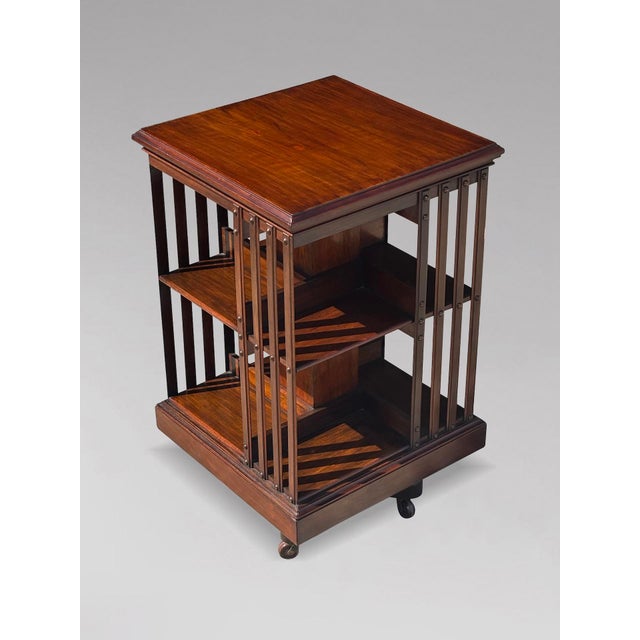 Superb Quality 19th-Century Mahogany Two-Tier Revolving Bookcase An attractive 19th-century mahogany revolving bookcase...