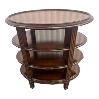 1980s Baker Milling Road Oval Three Tier Side Table For Sale