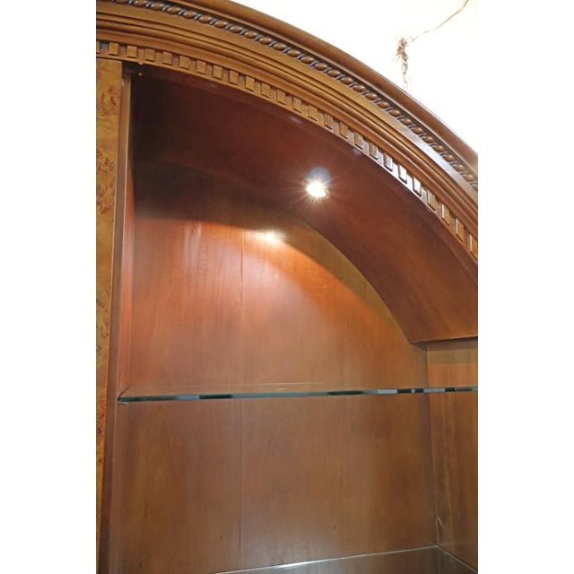 Francesco Molon V23 Italian Burl Wood Beveled Glass Display Cabinet For Sale - Image 4 of 17