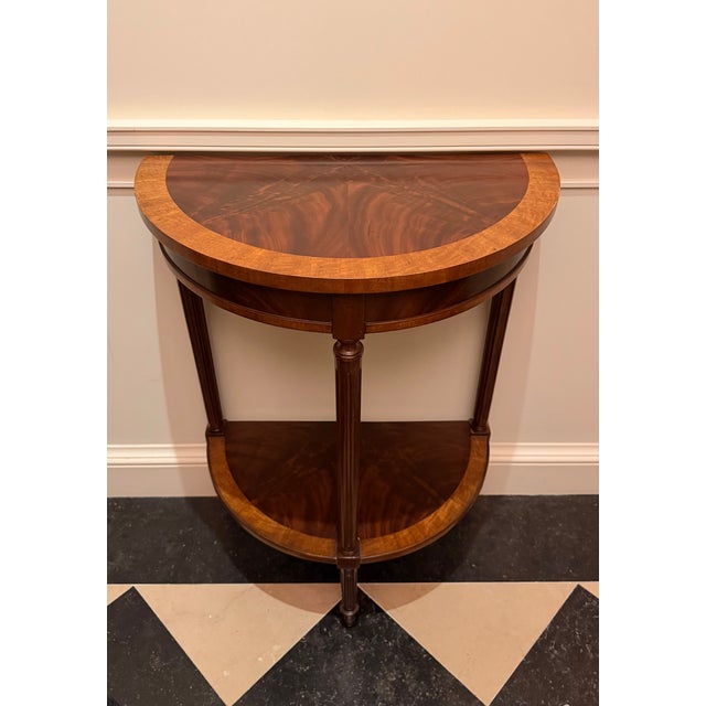Traditional Scarborough House Demilune or Half-Round End Table by Maitland-Smith For Sale - Image 3 of 8