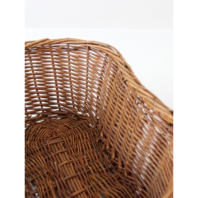 Vintage Wicker Basket For Sale - Image 9 of 11
