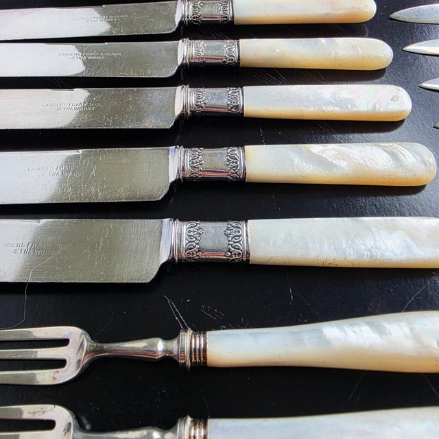 Antique Landers Frary & Clark Mother-of-Pearl Flatware Set, 31 Pieces For Sale - Image 11 of 13
