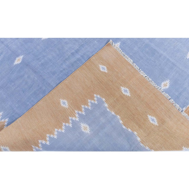 English Doris Leslie Blau Vintage Indian Dhurrie Cream Beige Flatweave Cotton Carpet For Sale - Image 3 of 11