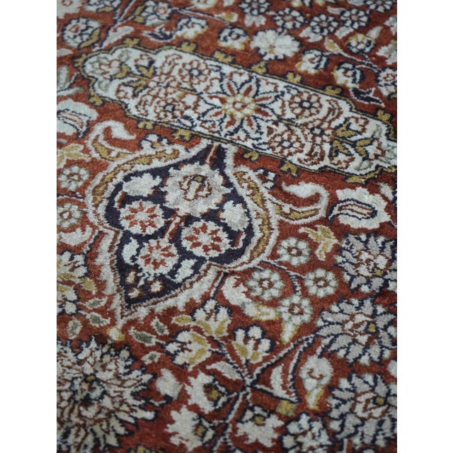 Vintage Large Silk Rectangular Tebriz Carpet Rug For Sale - Image 10 of 11