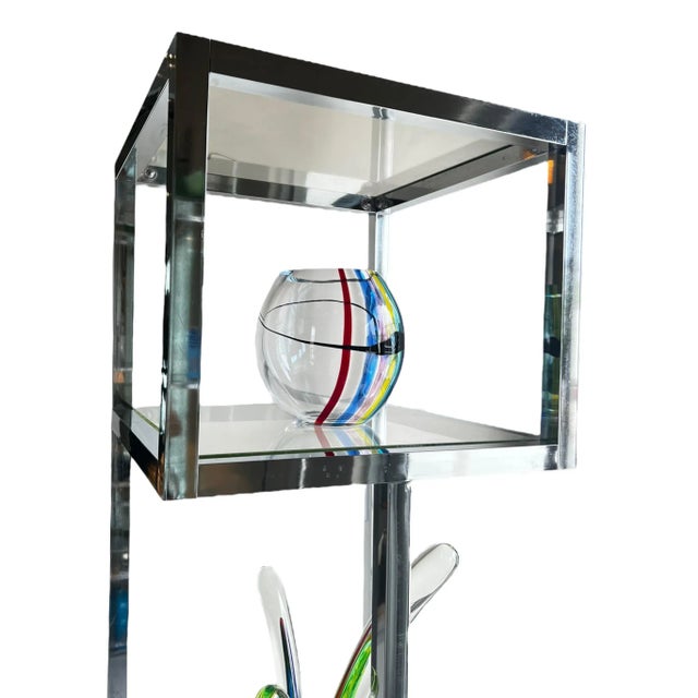 Milo Baughman Style Cube Chrome Etagere For Sale - Image 9 of 12