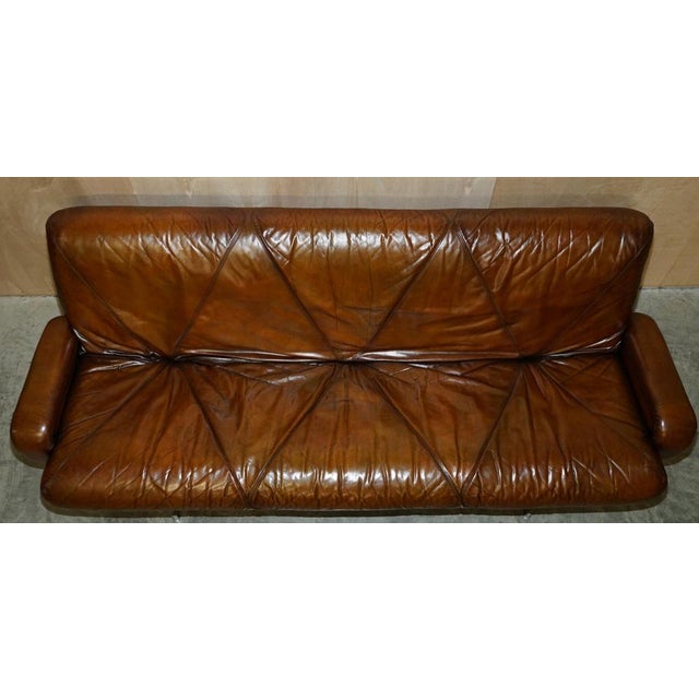 Mid-Century Modern Hand Dyed Brown Leather Sofa by Marcel Breuer For Sale - Image 3 of 15