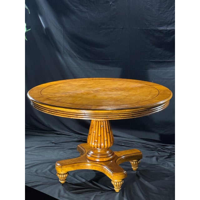 Late 20th Century Late 20th Century Burl Wood Round Pedestal Dining Table For Sale - Image 5 of 11