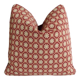 Italian House of Scalamandré Colony Xi'an Feather/Down Pillow 19" Square For Sale
