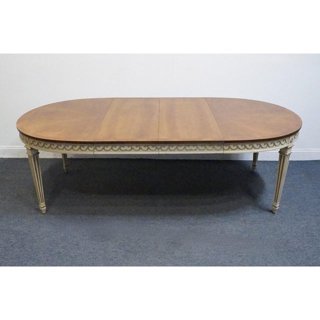 Traditional High End Vintage Solid Cherry Italian Neoclassical Regency Revival 93" Oval Dining Table For Sale - Image 3 of 10