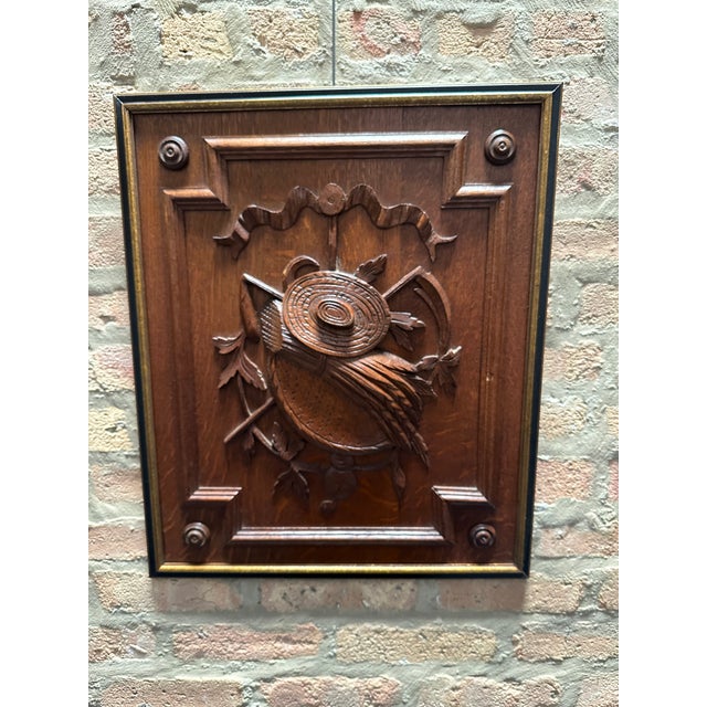 Both panels were salvaged from a “wedding” cabinet with hand carved details like: wine barrel, oak leaves and basket of...