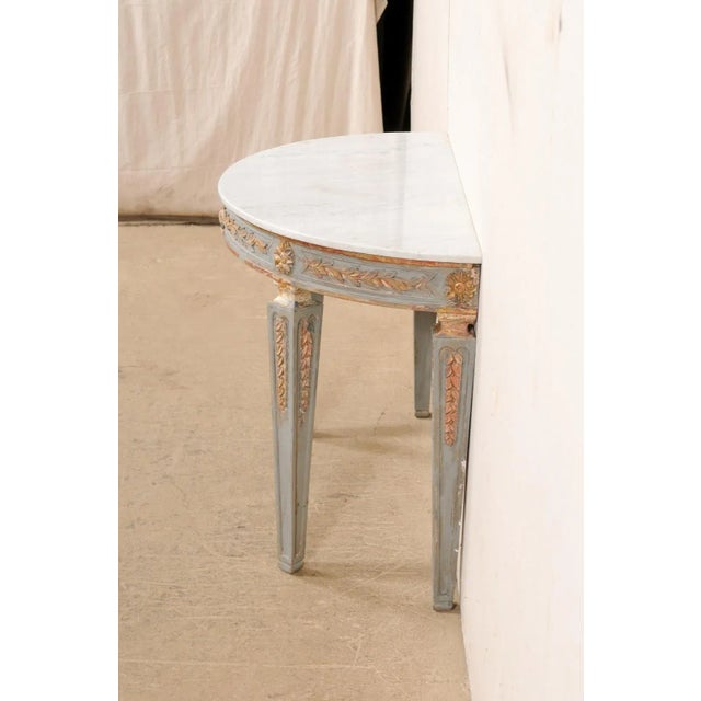 Italian Italian Demi-Console with White Marble Top For Sale - Image 3 of 12