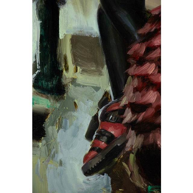 Early 21st Century Morgan La Fay by Nadezda | Oil on panel Woman in elaborate costume holding a fan. For Sale - Image 5 of 5
