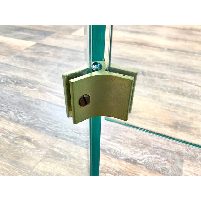 1970s 1970s Attributed to Leon Rosen for Pace Collection Glass & Bronze Console Table For Sale - Image 5 of 11