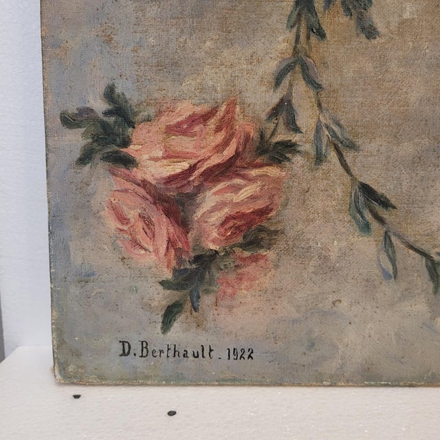 D. Berthault, Cherubs, France, 1922, Oil on Canvas, Set of 2 For Sale - Image 14 of 18