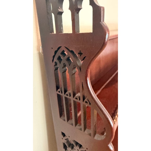 Late 20th Century Gothic Chippendale Style Mahogany Wall Etagere With Pierced Fretwork For Sale In Boston - Image 6 of 8