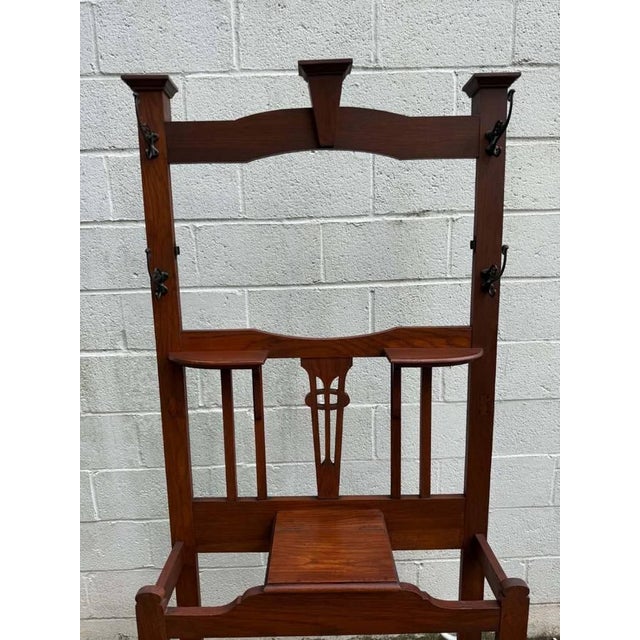 Antique Arts and Crafts Hall Tree, Umbrella Stand For Sale - Image 11 of 16