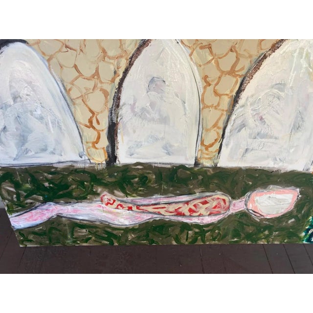 Contemporary "Still, Waiting" Contemporary Original Abstract Figurative Mixed-Media Painting by G. Campbell Lyman For Sale - Image 3 of 6