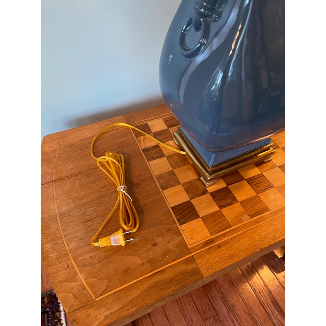 Paul Hanson 1960s Large Blue Paul Hanson Lamp For Sale - Image 4 of 6