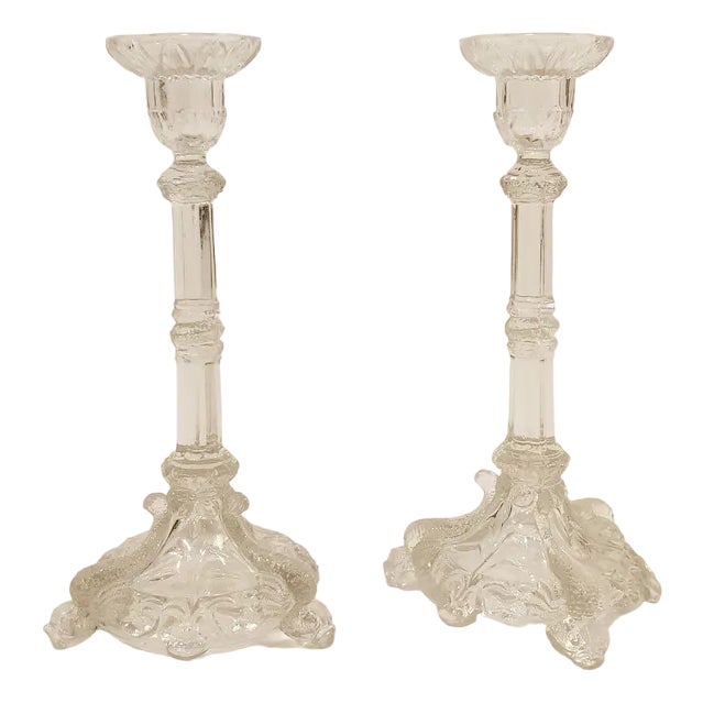 Late 19th Century Candleholders from Vallerysthal & Portieux, Set of 2 For Sale
