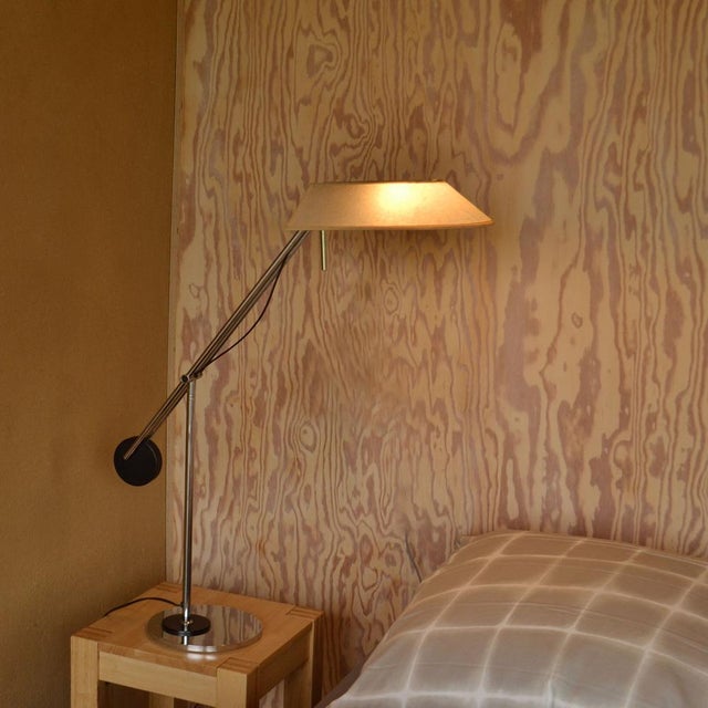 Swiss Minimalist Black and Chrome Counter Balance Table Lamp, 1970s For Sale - Image 12 of 17