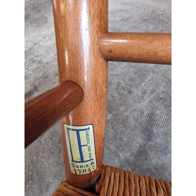 Mid-Century Italian Dining Chairs with Woven Natural Fibre Seats, Italy, 1960s, Set of 4 For Sale - Image 14 of 18