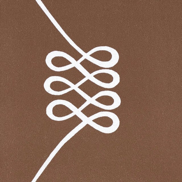 Contemporary Sample - Schumacher Nicolette Wallpaper in Silver on Brown For Sale - Image 3 of 4